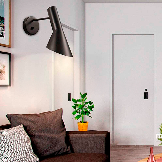 LÁMPARA DE PARED INTERIOR ARNEL BLACK