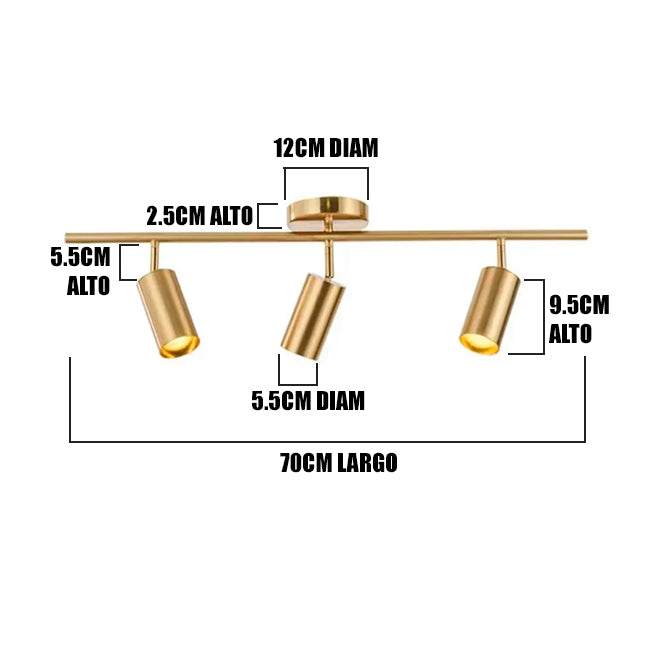 LÁMPARA DE TECHO BARCELONA GOLD LED - SIN FOCO