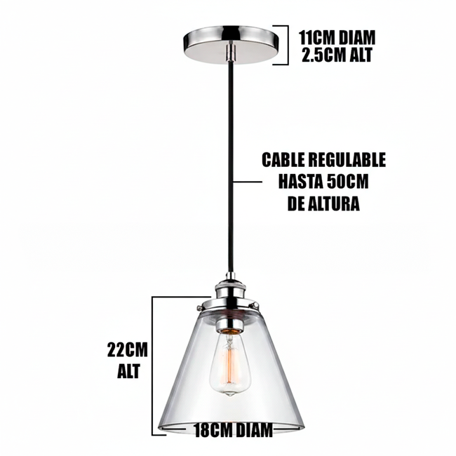 LÁMPARA COLGANTE MARTIZA SILVER