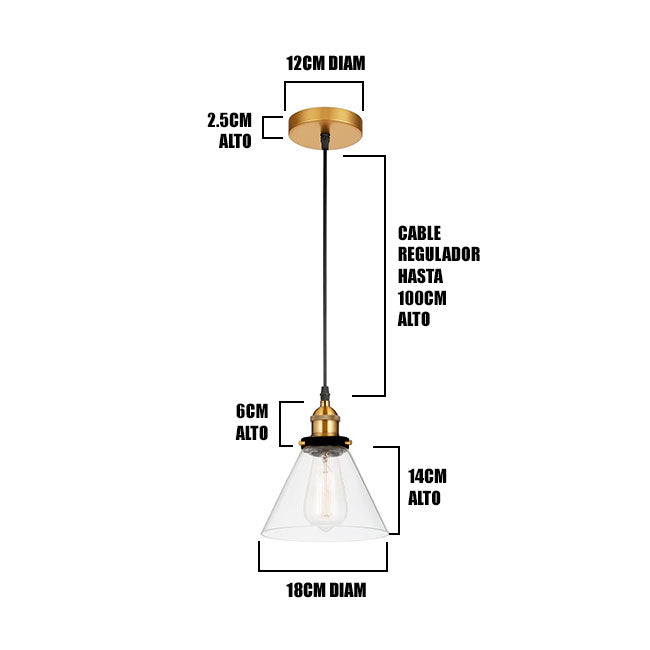 LÁMPARA COLGANTE MILANO LUX GOLD