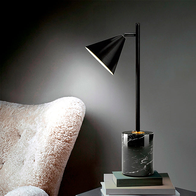 LÁMPARA DE MESA GENESIS BLACK LED + FOCO LED 12W LUZ BLANCA