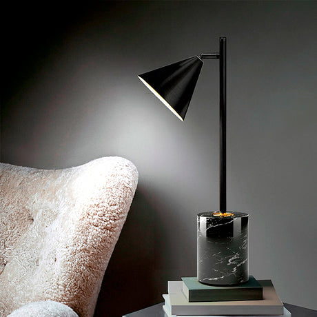 LÁMPARA DE MESA GENESIS BLACK LED + FOCO LED 12W LUZ BLANCA