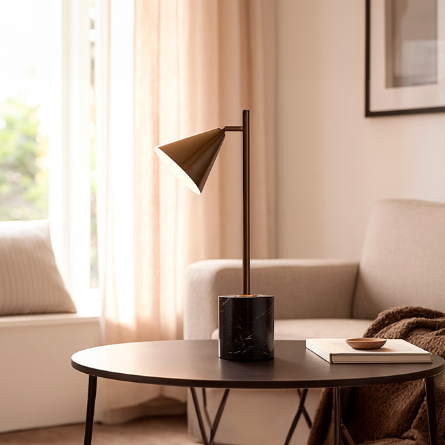 LÁMPARA DE MESA GENESIS BLACK LED - SIN FOCO
