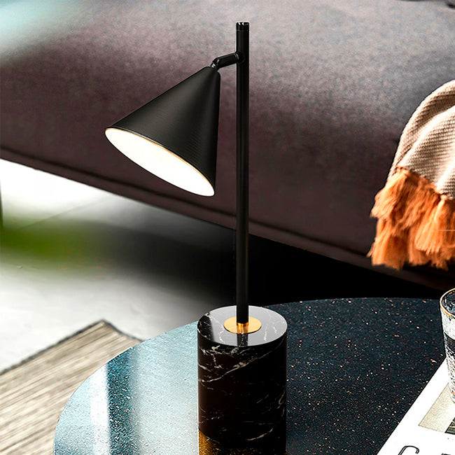 LÁMPARA DE MESA GENESIS BLACK LED + FOCO LED 12W LUZ BLANCA