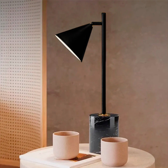 LÁMPARA DE MESA GENESIS BLACK LED + FOCO LED 12W LUZ BLANCA