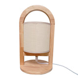 LÁMPARA DE MESA DE MADERA LANA + FOCO LED ÁMBAR G45 4W LUZ CÁLIDA