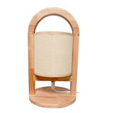 LÁMPARA DE MESA DE MADERA LANA + FOCO LED ÁMBAR G45 4W LUZ CÁLIDA