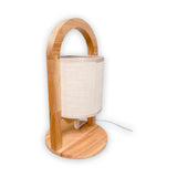 LÁMPARA DE MESA DE MADERA LANA + FOCO LED ÁMBAR G45 4W LUZ CÁLIDA