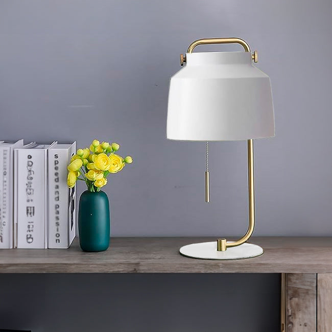 LÁMPARA DE MESA LOURDES WHITE AND GOLD LED - SIN FOCO