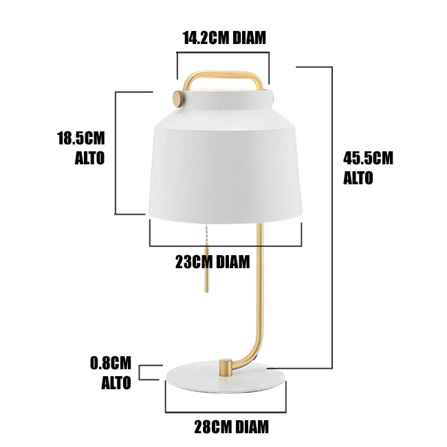 LÁMPARA DE MESA LOURDES WHITE AND GOLD LED - SIN FOCO
