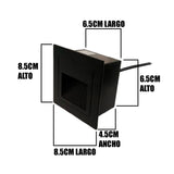 SPOT LUZ GUÍA DE PASO DE ESCALERA LED 3W ASIMETRICA NEGRO LUZ CÁLIDA