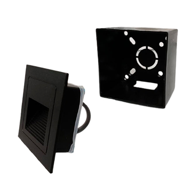 SPOT LUZ GUÍA DE PASO DE ESCALERA LED 3W ASIMETRICA NEGRO LUZ CÁLIDA