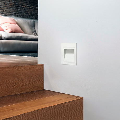 SPOT LUZ GUÍA DE PASO DE ESCALERA LED 3W ASIMETRICA BLANCO LUZ CÁLIDA
