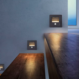 SPOT LUZ GUÍA DE PASO DE ESCALERA LED 3W SIMETRICA NEGRO CON SENSOR DE MOVIMIENTO