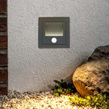 SPOT LUZ GUÍA DE PASO DE ESCALERA LED 3W SIMETRICA NEGRO CON SENSOR DE MOVIMIENTO