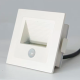 SPOT LUZ GUÍA DE PASO DE ESCALERA LED 3W SIMETRICA BLANCO CON SENSOR DE MOVIMIENTO LUZ CÁLIDA