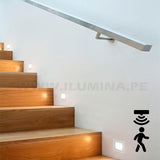 SPOT LUZ GUÍA DE PASO DE ESCALERA LED 3W ASIMETRICA BLANCO CON SENSOR DE MOVIMIENTO LUZ CÁLIDA