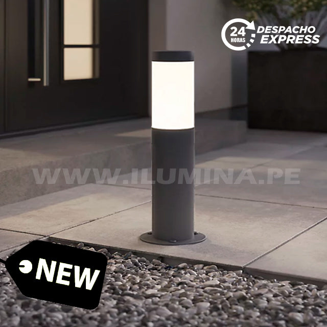 LÁMPARA DE EXTERIOR BOLARDO PROFESIONAL BLACK TUBE - 60CM ALT + FOCO LED