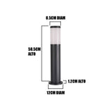 LÁMPARA DE EXTERIOR BOLARDO SLIM BLACK TUBE - 60CM ALT + FOCO LED