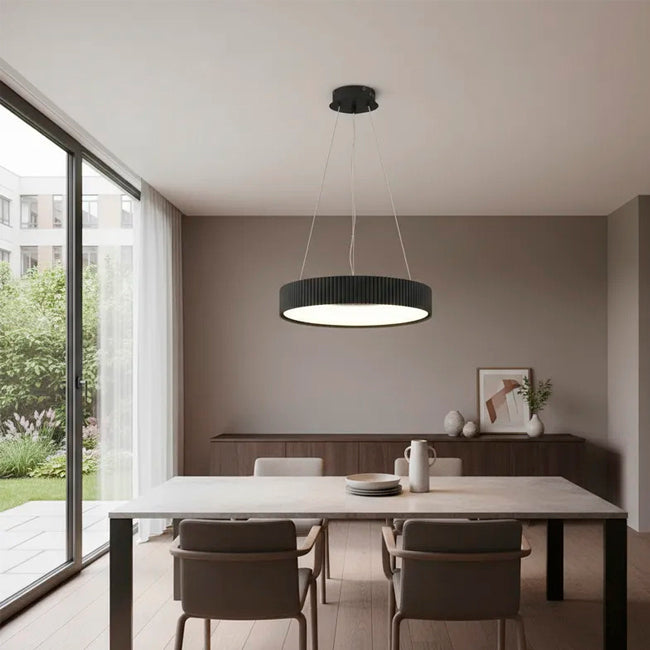 LÁMPARA COLGANTE BARBARA LED BLACK 56W  + CONTROL REMOTO