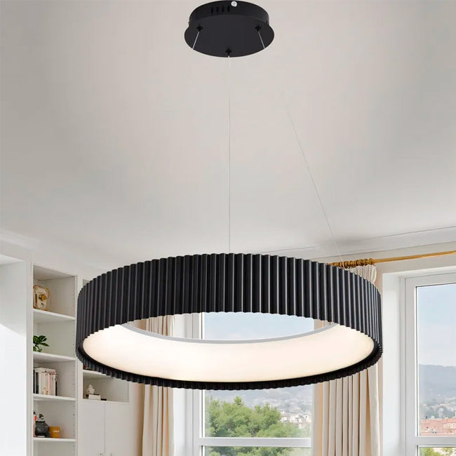 LÁMPARA COLGANTE BARBARA LED BLACK 56W  + CONTROL REMOTO