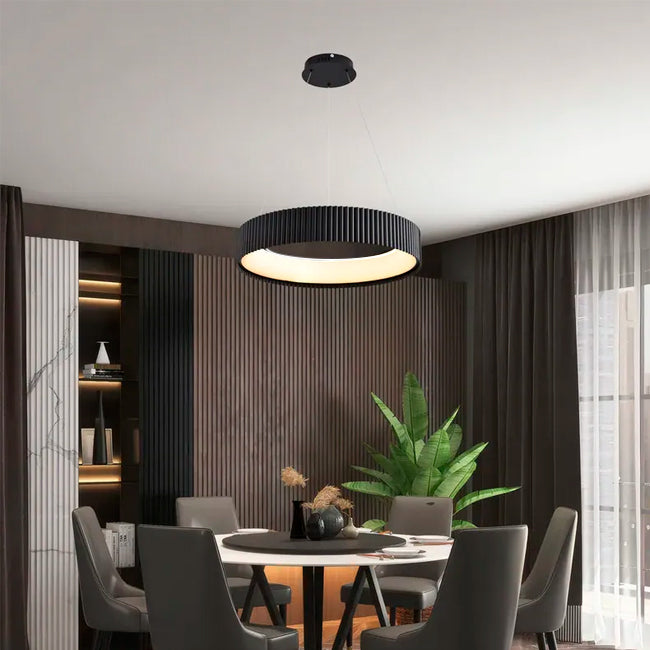 LÁMPARA COLGANTE BARBARA LED BLACK 56W  + CONTROL REMOTO