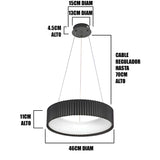 LÁMPARA COLGANTE BARBARA LED BLACK 56W  + CONTROL REMOTO