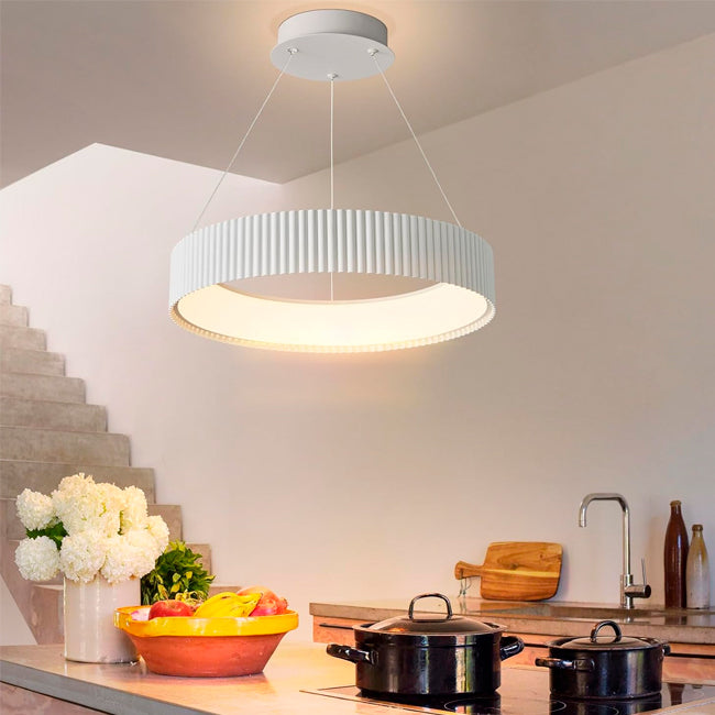 LÁMPARA COLGANTE BARBARA LED WHITE 56W  + CONTROL REMOTO