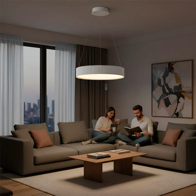 LÁMPARA COLGANTE BARBARA LED WHITE 56W  + CONTROL REMOTO