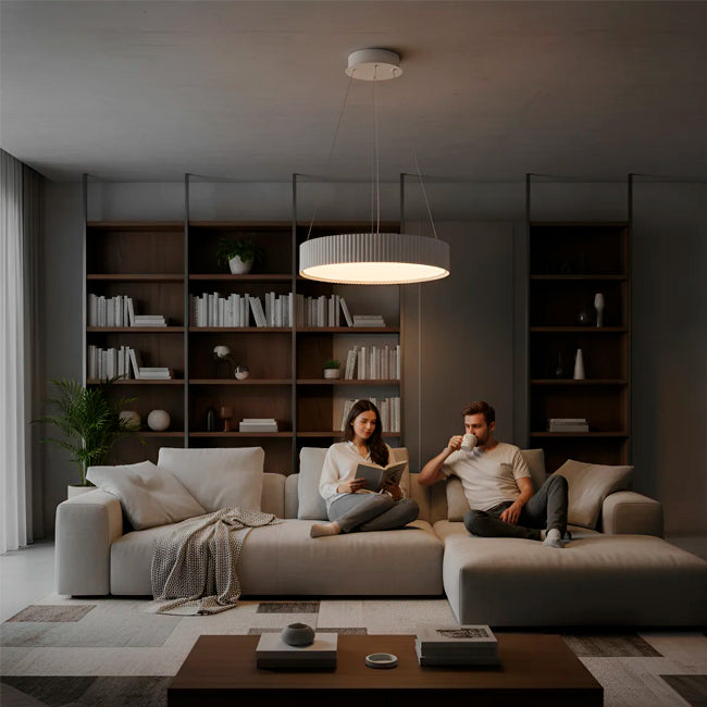 LÁMPARA COLGANTE BARBARA LED WHITE 56W  + CONTROL REMOTO