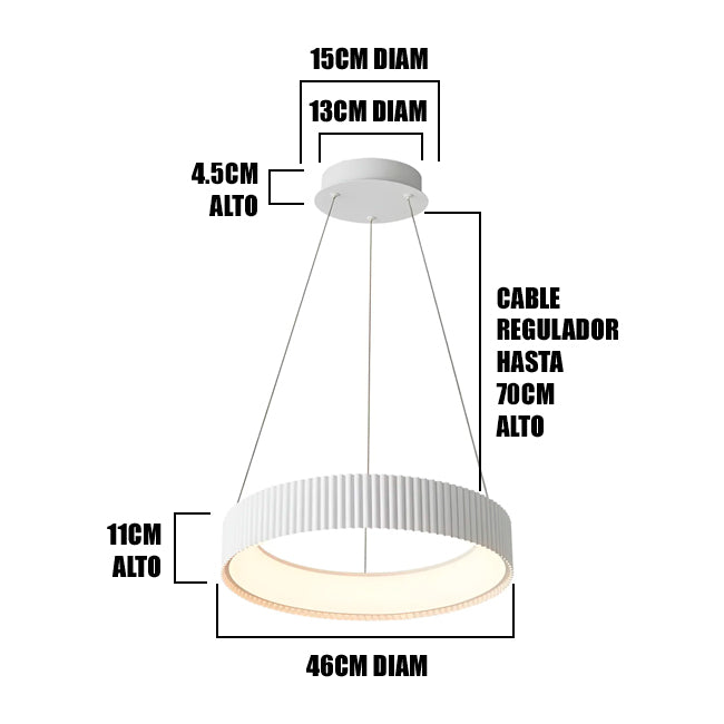 LÁMPARA COLGANTE BARBARA LED WHITE 56W  + CONTROL REMOTO