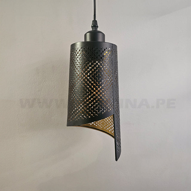 LÁMPARA COLGANTE ALUMINIO LIA BLACK AND GOLD LED