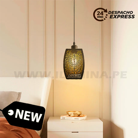 LÁMPARA COLGANTE ALUMINIO MATILDA BLACK AND GOLD LED ECOLAMPS