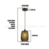 LÁMPARA COLGANTE ALUMINIO MATILDA BLACK AND GOLD LED ECOLAMPS