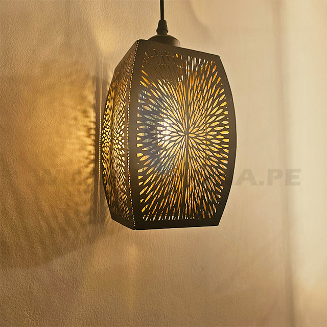 LÁMPARA COLGANTE ALUMINIO MATILDA BLACK AND GOLD LED ECOLAMPS