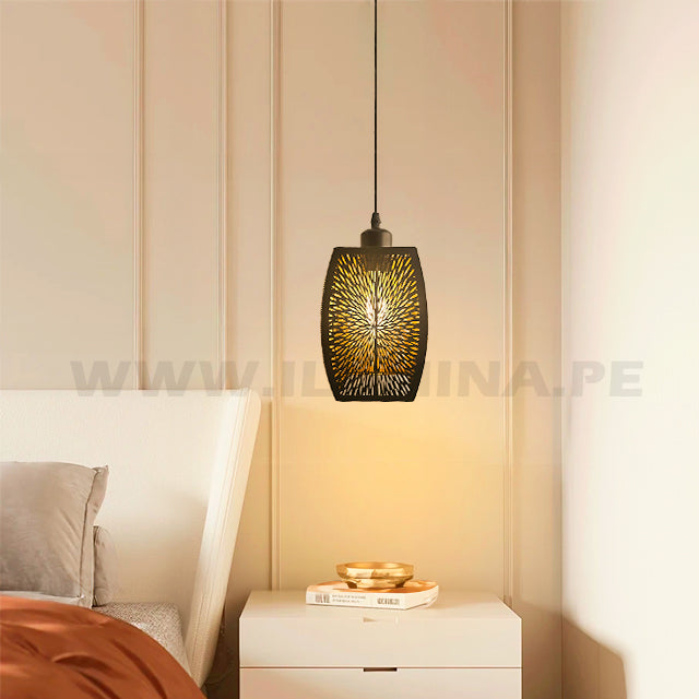 LÁMPARA COLGANTE ALUMINIO MATILDA BLACK AND GOLD LED ECOLAMPS