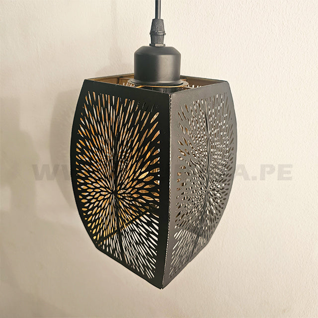 LÁMPARA COLGANTE ALUMINIO MATILDA BLACK AND GOLD LED ECOLAMPS