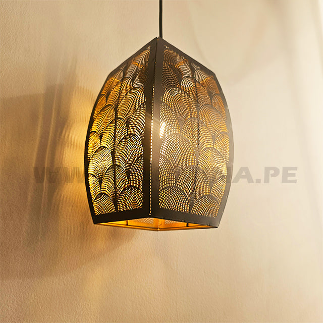 LÁMPARA COLGANTE ALUMINIO MINERVA BLACK AND GOLD LED ECOLAMPS