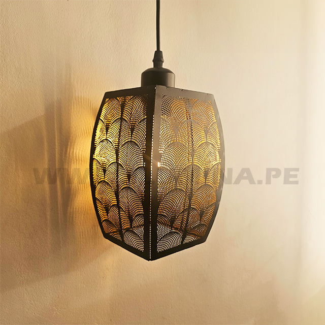 LÁMPARA COLGANTE ALUMINIO MINERVA BLACK AND GOLD LED ECOLAMPS