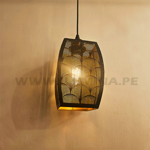 LÁMPARA COLGANTE ALUMINIO MINERVA BLACK AND GOLD LED ECOLAMPS