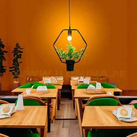 LÁMPARA COLGANTE AMELIA BLACK GARDEN - SIN FOCO