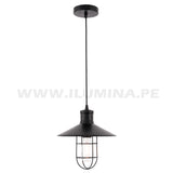LÁMPARA COLGANTE DE ALUMINIO MARIÉ BLACK + FOCO LED TRANSPARENTE A60 4W LUZ CÁLIDA