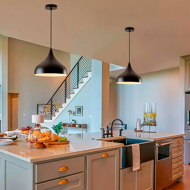 LÁMPARA COLGANTE ALUMINIO MODERNA BLACK LED ECOLAMPS