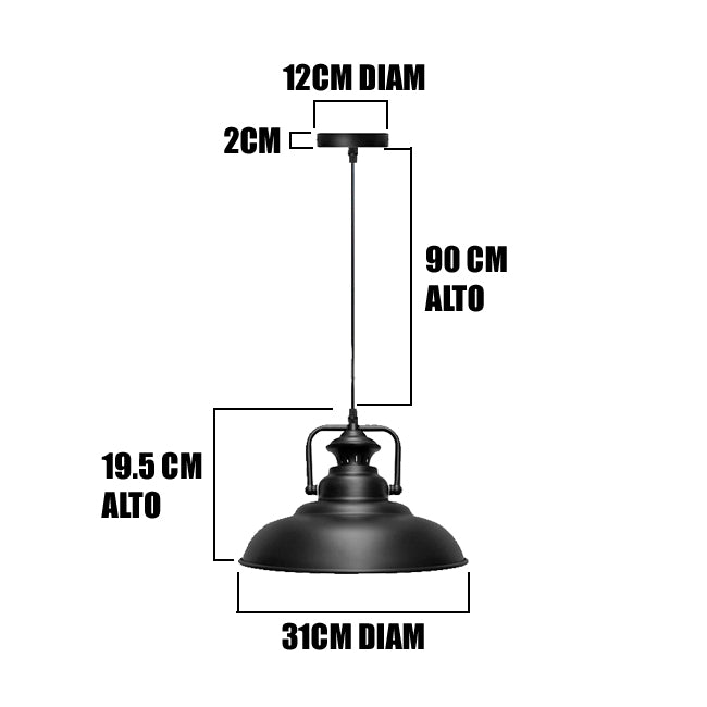 LÁMPARA COLGANTE ALUMINIO ANABEL BLACK LED