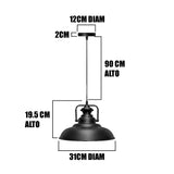 LÁMPARA COLGANTE ALUMINIO ANABEL BLACK LED