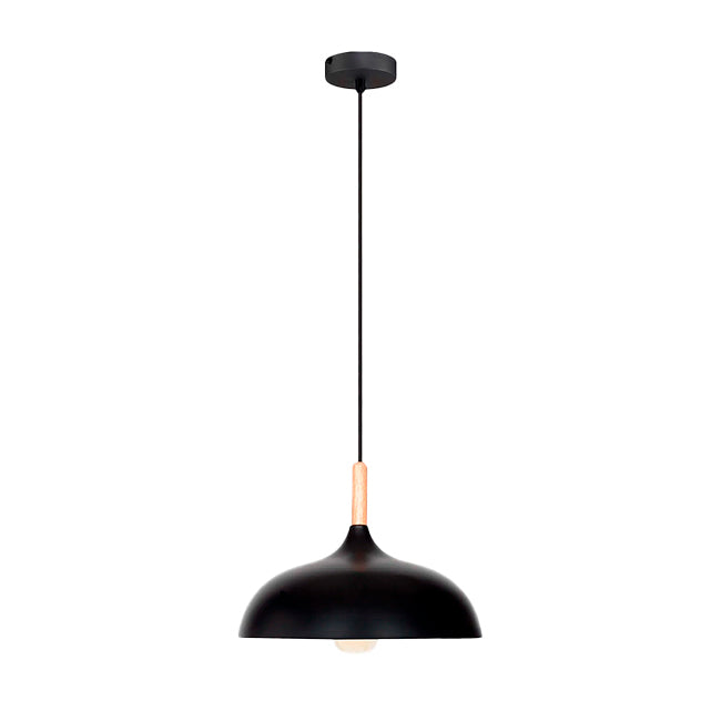 LÁMPARA COLGANTE DE ALUMINIO CELESTINA BLACK + FOCO LED ESFERA G95 12W LUZ CÁLIDA