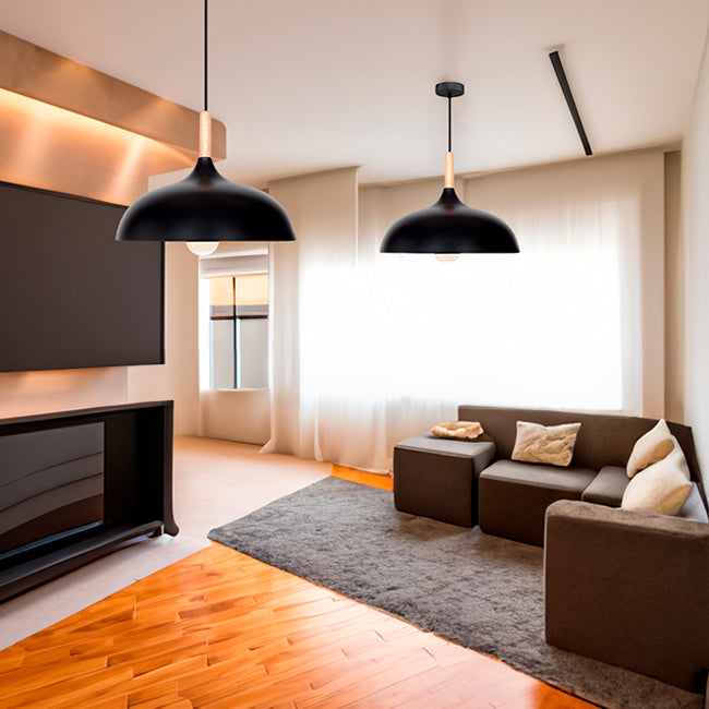 LÁMPARA COLGANTE DE ALUMINIO CELESTINA BLACK - SIN FOCO