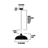 LÁMPARA COLGANTE DE ALUMINIO CELESTINA BLACK + FOCO LED ESFERA G95 12W LUZ CÁLIDA