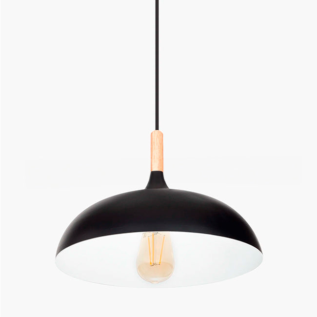 LÁMPARA COLGANTE DE ALUMINIO CELESTINA BLACK + FOCO LED ESFERA G95 12W LUZ CÁLIDA