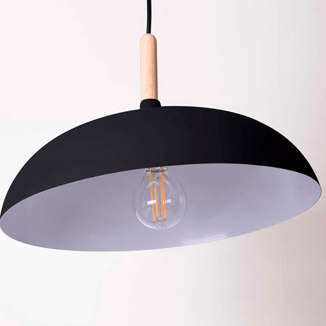 LÁMPARA COLGANTE DE ALUMINIO CELESTINA BLACK + FOCO LED ESFERA G95 12W LUZ CÁLIDA